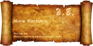 Wurm Barbara névjegykártya